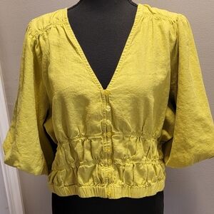 Marc New York Yellow Button-Up Blouse